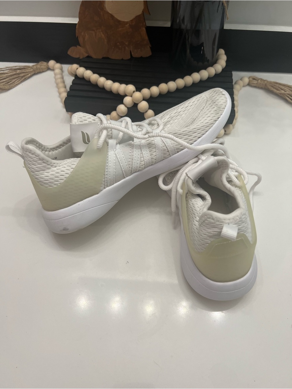Fabletics Women's White Knit Cross-Training Sneakers